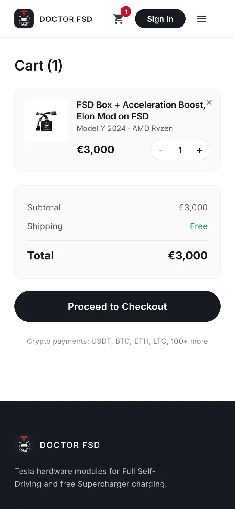 Мобильная корзина с настроенным FSD Box за €3 000