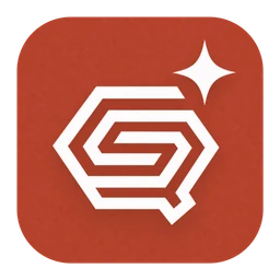 Знак ИИ-помощника: знак QS со звездой на кирпичном фоне