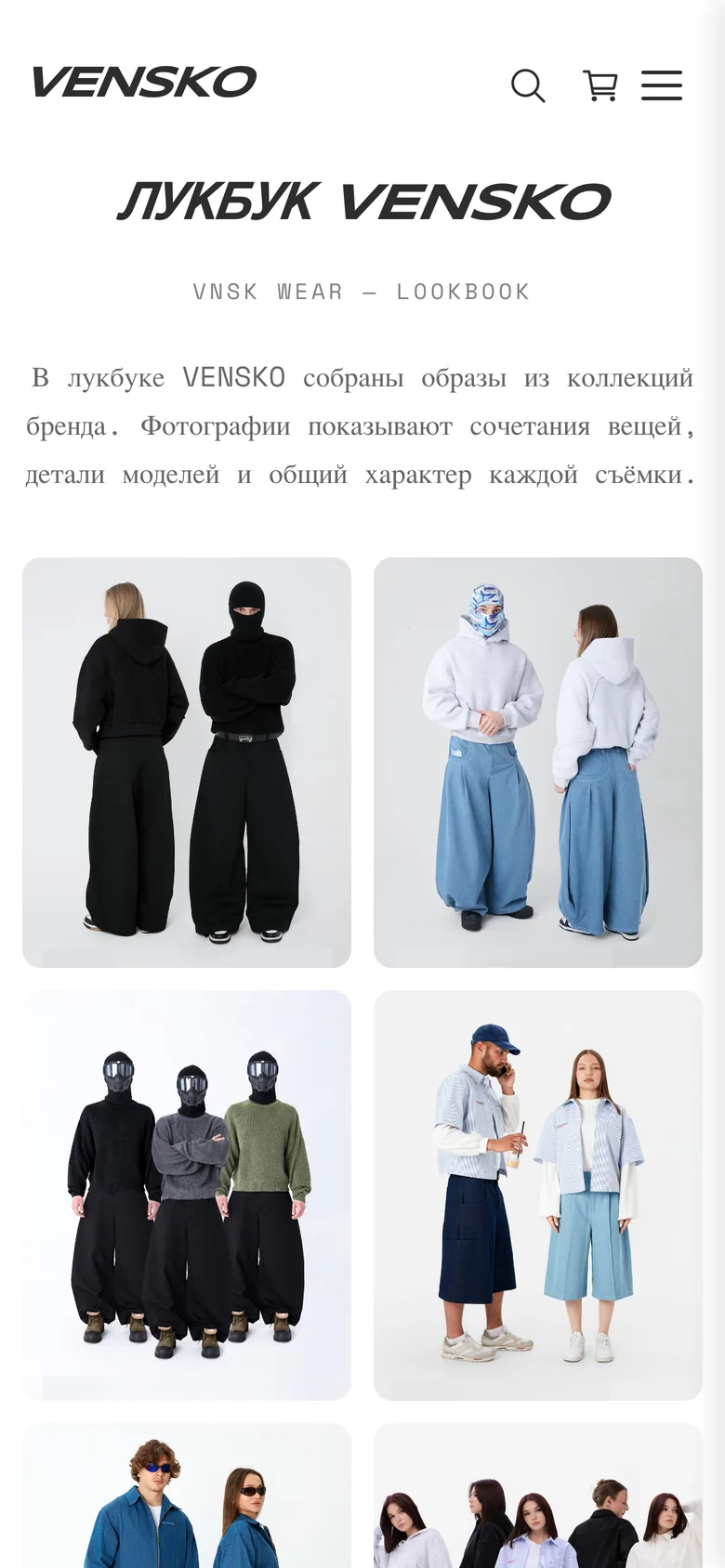 Мобильный лукбук: образы коллекции в две колонки